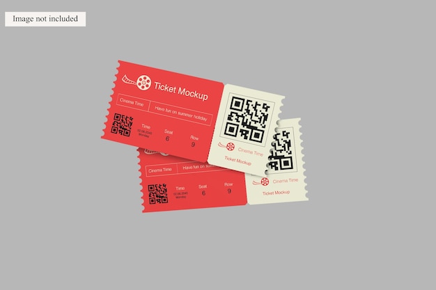 Mockup de voucher flutuante para mostrar seu projeto aos clientes
