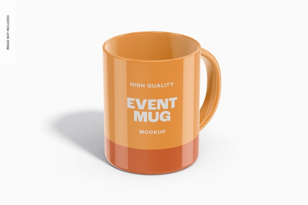 Mockup de xícara de evento, perspectiva