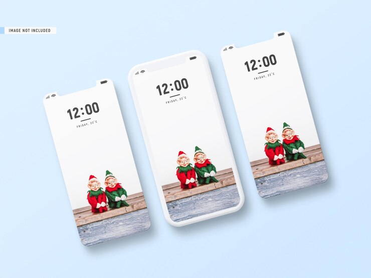 Mockup decorativo minimo per telefono e schermo del telefono