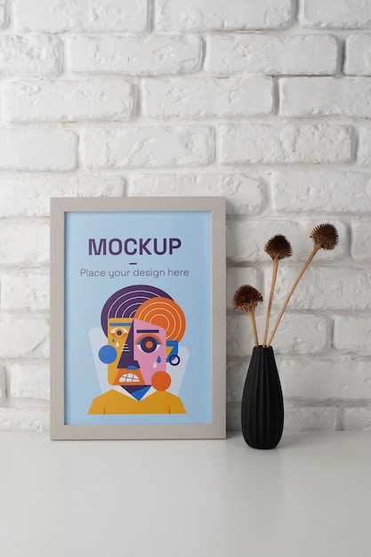 Mockup decorativo poster minimo