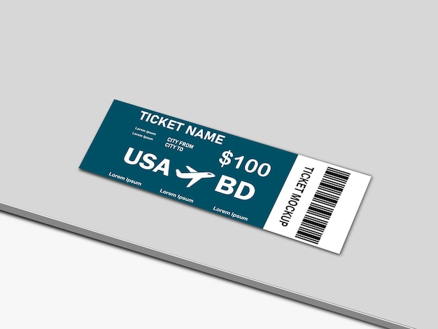 Mockup del biglietto