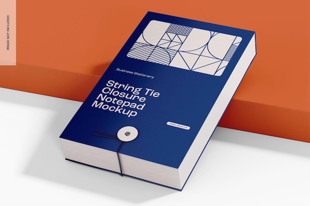 Mockup del blocco note di chiusura della stringa Visualizzazione sinistra