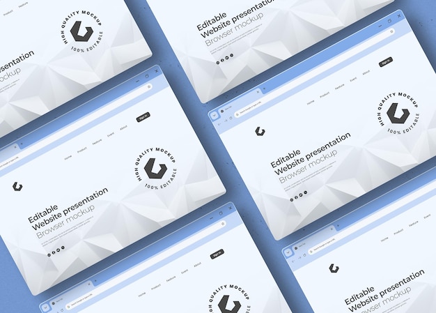 Mockup del browser di presentazione del sito web