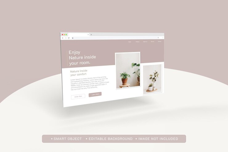 Mockup del browser Web per la progettazione dell'interfaccia utente della pagina di destinazione