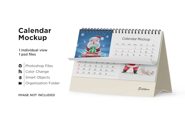 Mockup del calendario da tavolo