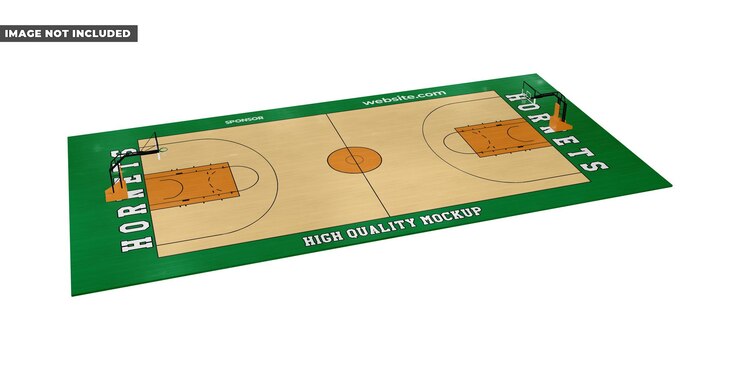 PSD mockup del campo da basket