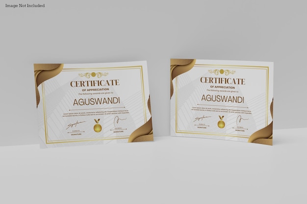 Mockup del certificato