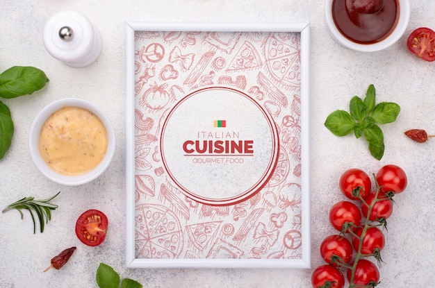 Mockup del concetto di menu del ristorante
