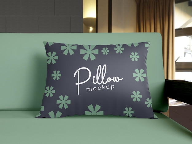 Mockup del cuscino per dormire in interni moderni