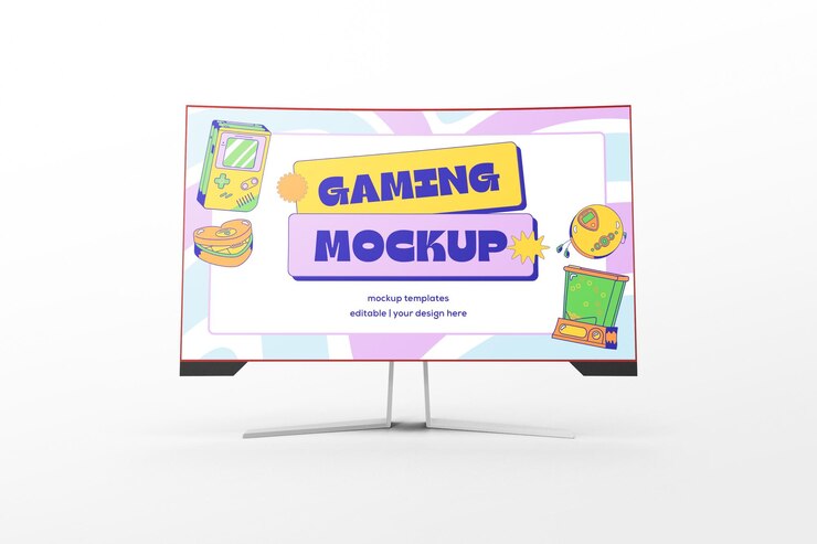 PSD mockup del dispositivo desktop dello schermo modificabile