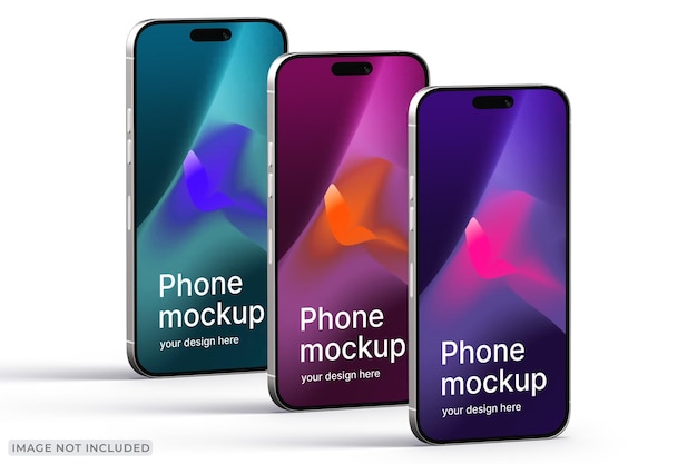 Mockup del dispositivo mobile multischermo isolato