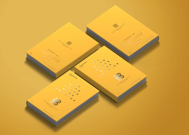 Mockup del libro con copertina rigida A4