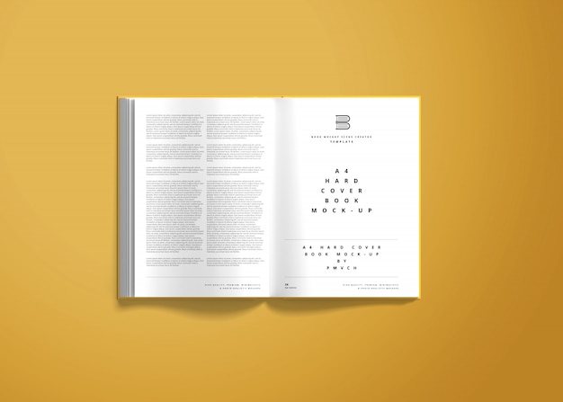 Mockup del libro con copertina rigida A4