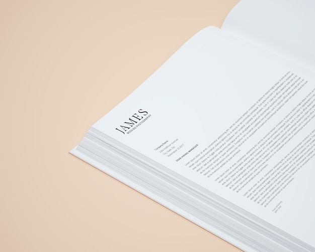 mockup del libro vista dall'alto