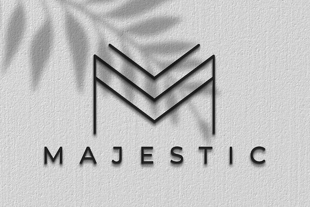 Mockup del logo 3D con la consistenza della parete 2