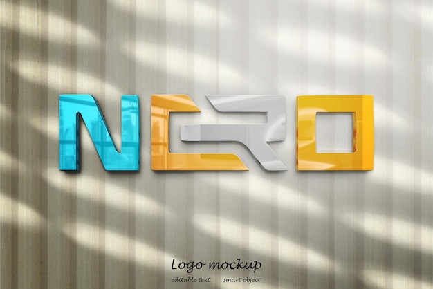 Mockup del logo 3D lucido