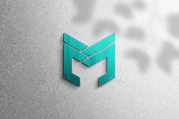 Mockup del logo 3D su carta bianca