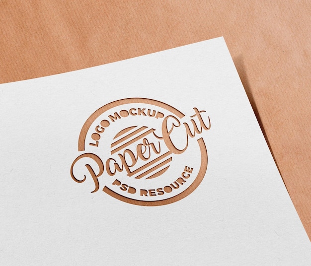Mockup del logo del ritaglio di carta
