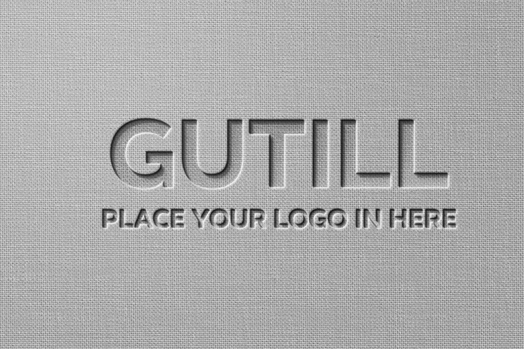 PSD mockup del logo del tessuto intagliato