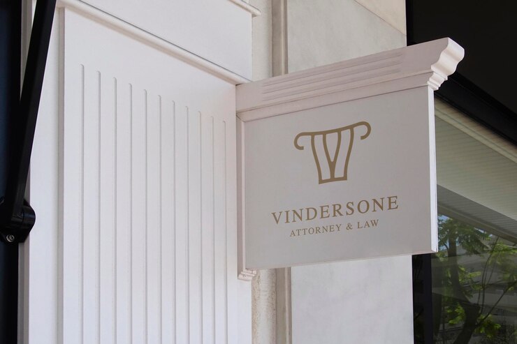 Mockup del logo dell'edificio White Sign