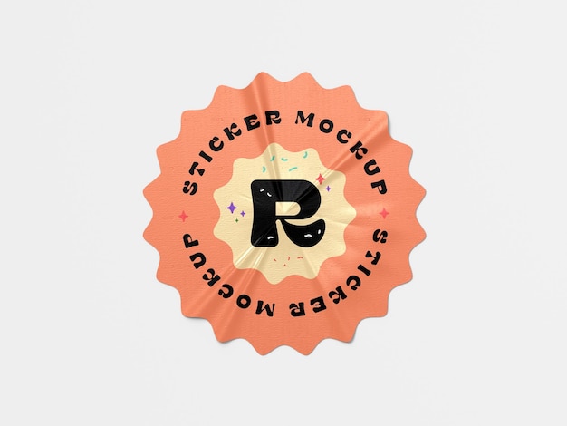 Mockup del logo dell'etichetta adesiva