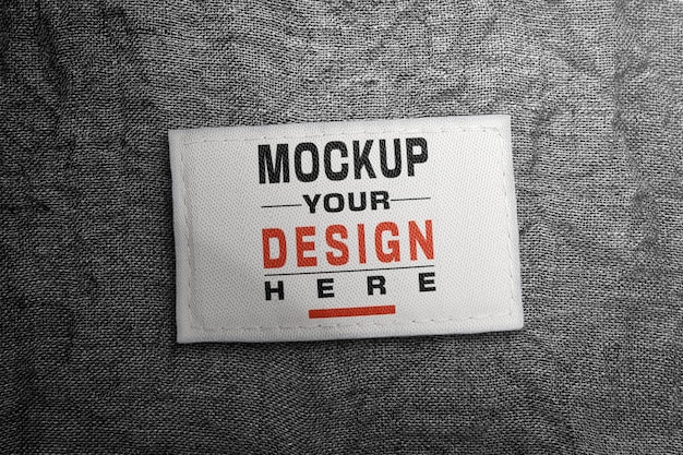 Mockup del logo dell'etichetta del tessuto