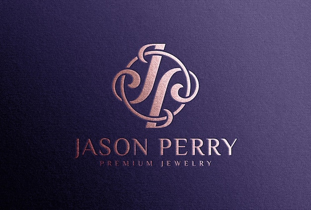Mockup del logo di Rose Gold Foil