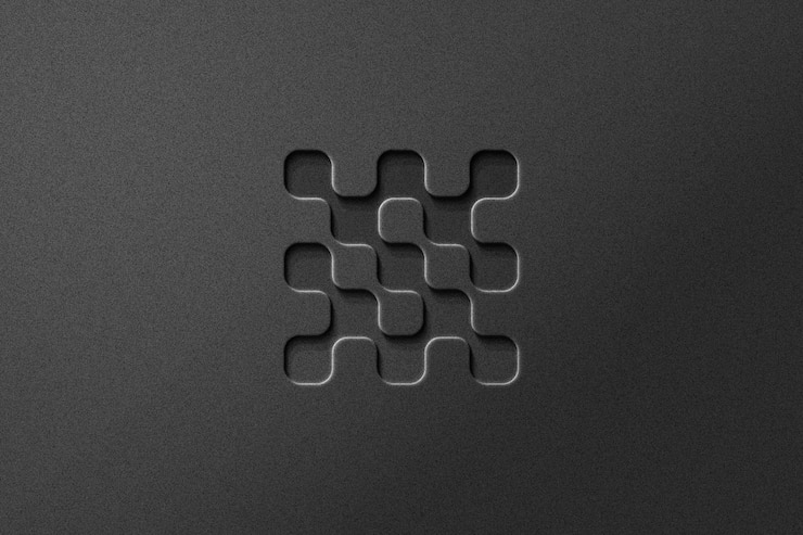 PSD mockup del logo in caratteri neri