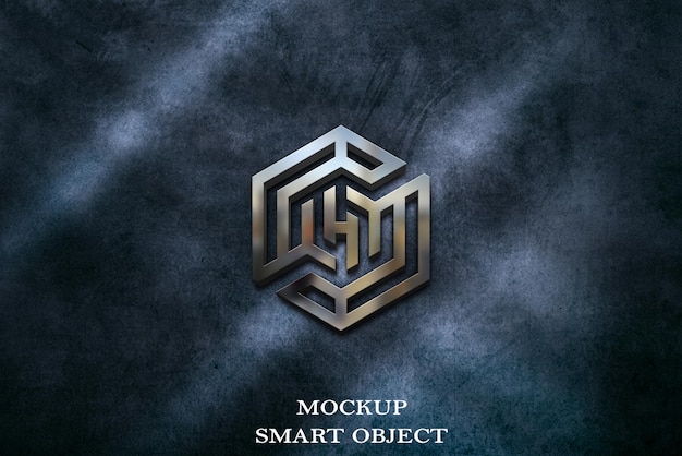 Mockup del logo in metallo