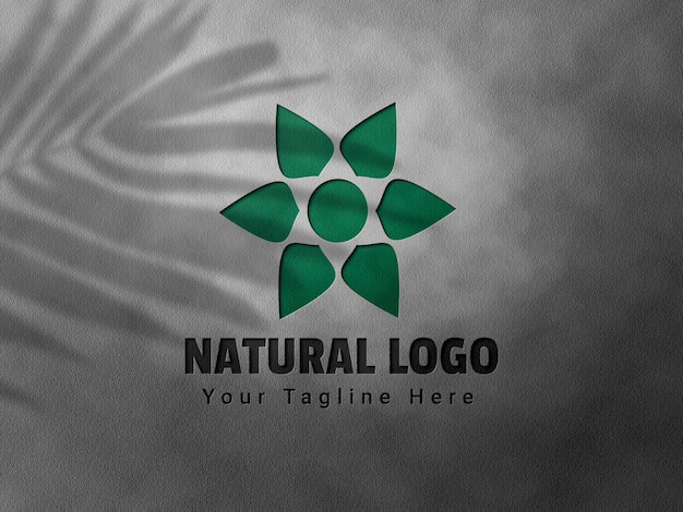 mockup del logo in rilievo e deboss con sovrapposizione di ombre
