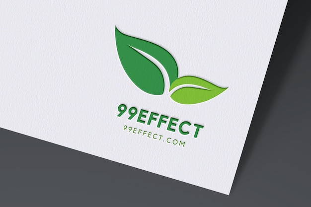 Mockup del logo in rilievo su carta