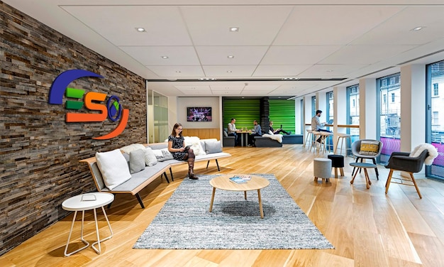Mockup del luogo di lavoro dell'azienda