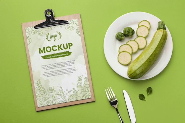Mockup del menu del boom vegetariano
