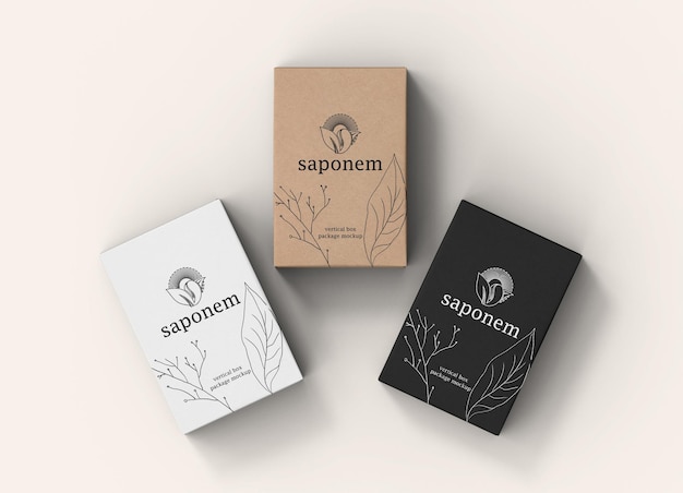 Mockup del pacchetto di scatola di sapone Kraft
