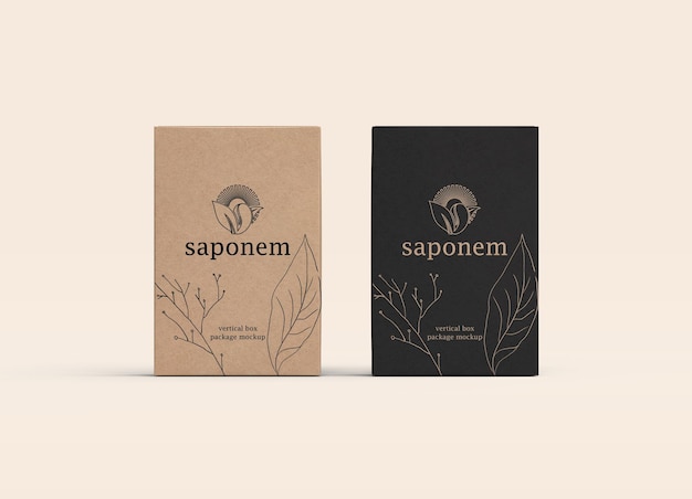 Mockup del pacchetto di scatola di sapone Kraft