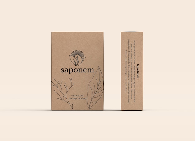 Mockup del pacchetto di scatola di sapone Kraft