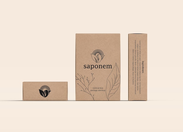 Mockup del pacchetto di scatola di sapone Kraft