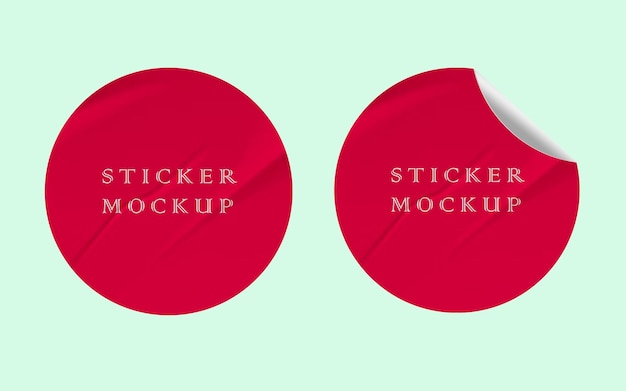 Mockup del set di adesivi rotondi