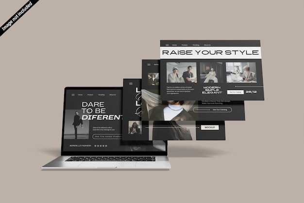 Mockup del sito web dell'amplificatore dello schermo del portatile