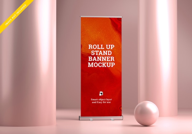 Mockup del supporto per banner arrotolati