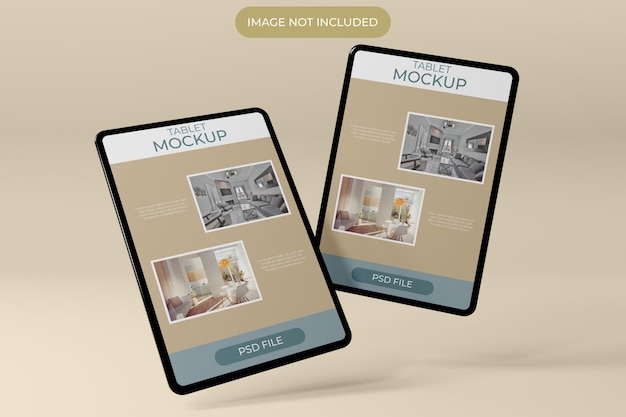 Mockup del tablet con vista frontale Schermata dei dispositivi digitali modificabile per l'app ui ux e la presentazione del sito web