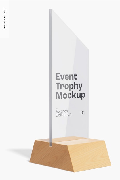 Mockup del trofeo dell'evento, vista a sinistra