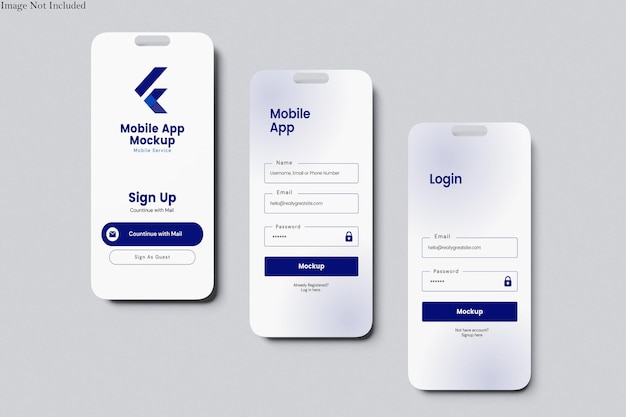 Mockup dell'app mobile