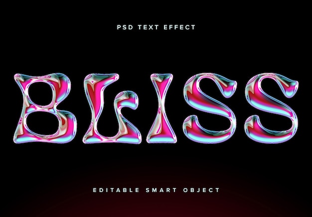 Mockup dell'effetto di testo a cromo rosa
