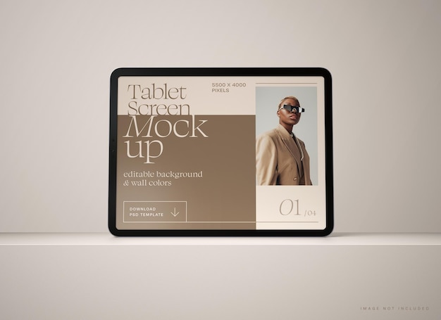 Mockup dell'interfaccia utente dell'app schermo tablet