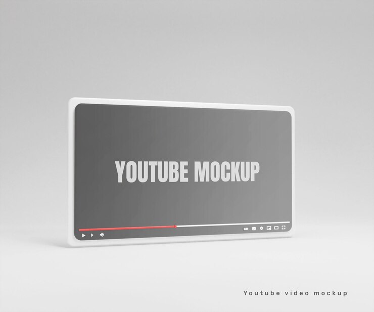 PSD mockup dell'interfaccia video di you tube o mockup della miniatura del video di you tube