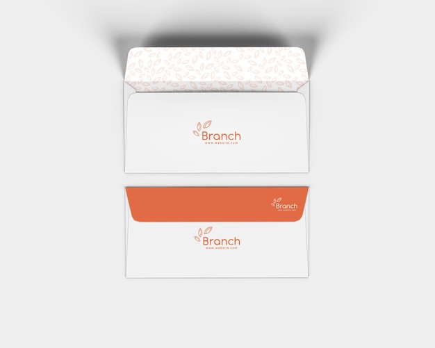 Mockup dell'involucro di branding della filiale