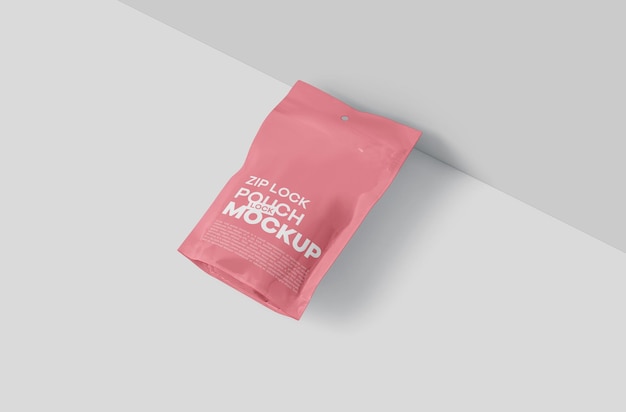 Mockup della borsa a chiusura a cerniera rosa