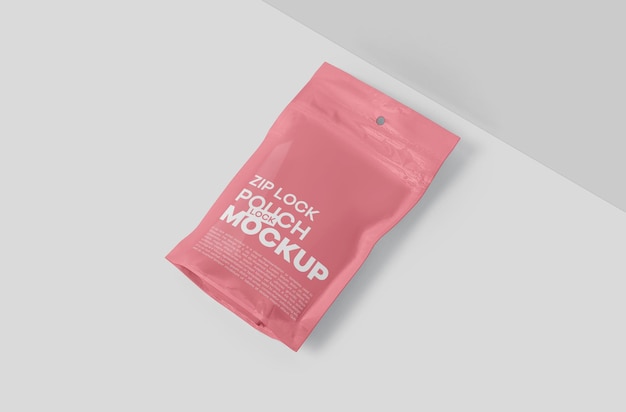 Mockup della borsa a chiusura a cerniera rosa