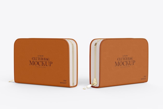 Mockup della borsa di frizione femminile